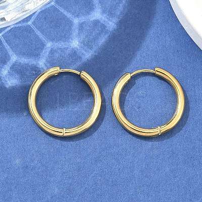 Ion Plating(IP) 304 Stainless Steel Huggie Hoop Earrings EJEW-F111B-21mm-G-1