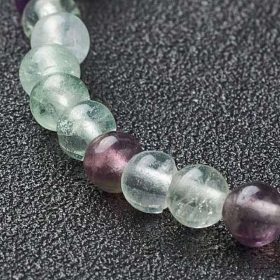 Natural Fluorite Beaded Stretch Bracelets BJEW-D446-A-38-1