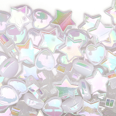 100Pcs 2 Styles Transparent Acrylic Beads OACR-SC0002-41B-1