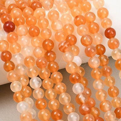 Natural Carnelian Beads Strands G-N0006-6mm-17-1