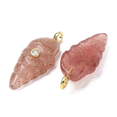 Natural Strawberry Quartz Carved Pendants G-H357-04G-05-1