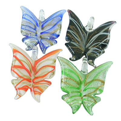 Handmade Gold Sand Lampwork Pendants X-DP391J-1