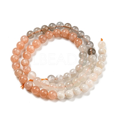 Natural Multi-Moonstone Beads Strands G-P503-6MM-04-1