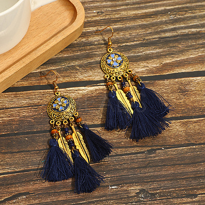 Alloy Flower Chandelier Earrings FS-WGD7741-14-1