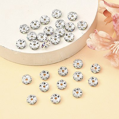 Brass Rhinestone Spacer Beads RB-A014-L8mm-28S-1