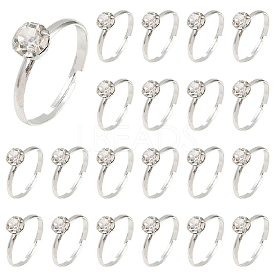 40Pcs Adjustable Alloy Rhinestone Finger Rings for Women RJEW-SP0001-02P-1