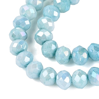 Anti-Tarnish Electroplate Rondelle Glass Beads Strands EGLA-T021-3mm-17-07-1