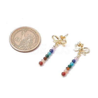 Chakra Bowknot Alloy Dangle Stud Earrings EJEW-JE06378-01-1