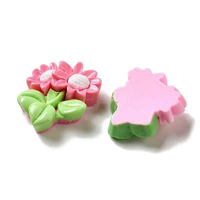Flower Theme Opaque Resin Decoden Cabochons RESI-C044-02-1