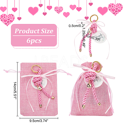 Rectangle Polyester Imitation Burlap Packing Pouches Drawstring Bags ABAG-AB00002-1