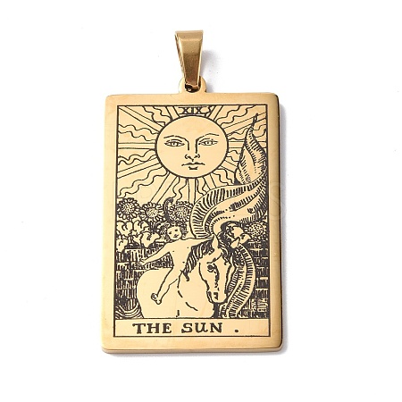 201 Stainless Steel Pendant STAS-B033-01G-19-1
