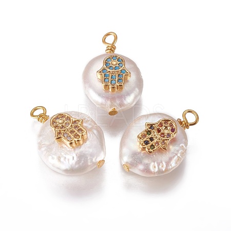 Natural Cultured Freshwater Pearl Pendants PEAR-I005-13-1