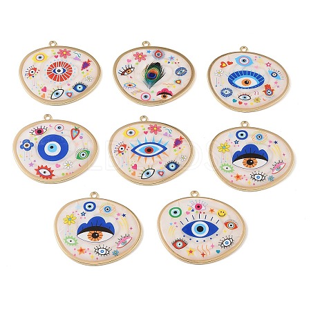 Printed Alloy Big Pendants AL-CBAA786-02G-1