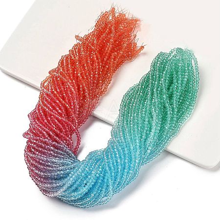 Transparent Painted Glass Beads Strands LS-DGLA-A034-T2mm-A11-1