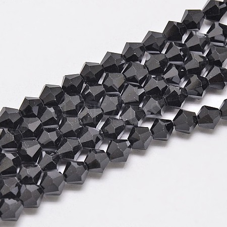 Imitate Austrian Crystal Bicone Glass Beads Strands X-GLAA-F029-4x4mm-02-1