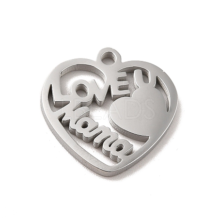 Non-Tarnish Mother's Day Theme 304 Stainless Steel Pendants LS-STAS-E171-03P-07-1