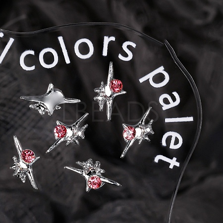 Star Alloy Rhinestone Cabochons MRMJ-WH0075-114-27-1