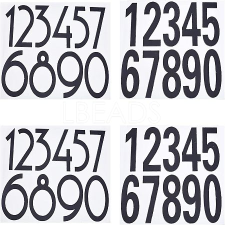SUPERFINDING 8 Sheets 2 Style PET Sticker Reflective Self Adhesive Vinyl Waterproof 0-9 Number DIY Decorations for Mailbox DIY-FH0002-78-1