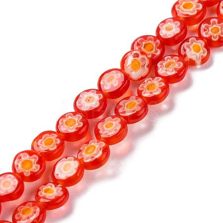Handmade Millefiori Lampwork Beads Strands LAMP-G164-11F-1