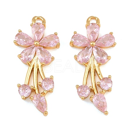 Brass Micro Pave Cubic Zirconia Pendants CU-CBA7392-12G-02-1