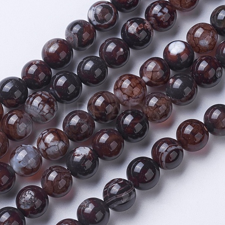 Natural Agate Beads Strands G-G754-05-8mm-1