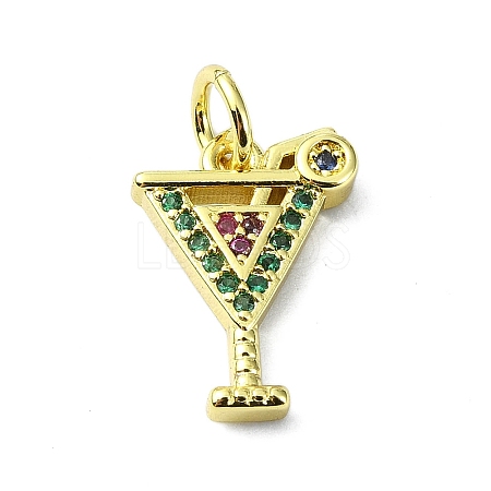 Brass Micro Pave Colorful Cubic Zirconia Pendants KK-H475-24G-03-1