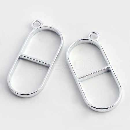 Rack Plating Alloy Open Back Bezel Pendants PALLOY-S047-33D-FF-1