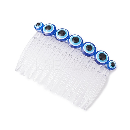 Resin Evil Eye Bead & Plastic Hair Combs PHAR-JH00093-02-1