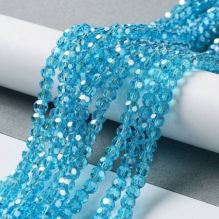 Electroplate Glass Bead Strands EGLA-R015-4mm-12-1
