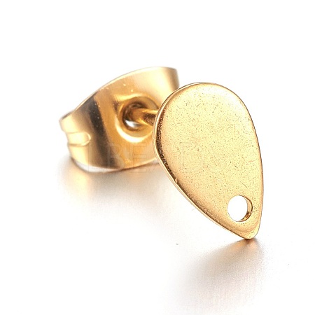 Ion Plating(IP) 304 Stainless Steel Stud Earring Findings LS-STAS-L211-05A-G-1