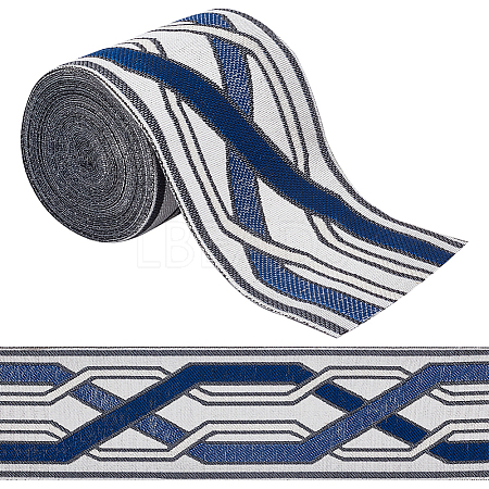 5M Polyester Jacquard Stripe Ribbon SRIB-WH0026-06B-1