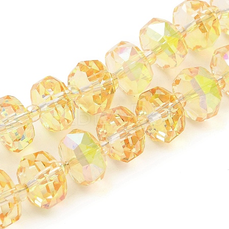 Transparent Electroplat Glass Beads Strands EGLA-P062-01A-HP02-1
