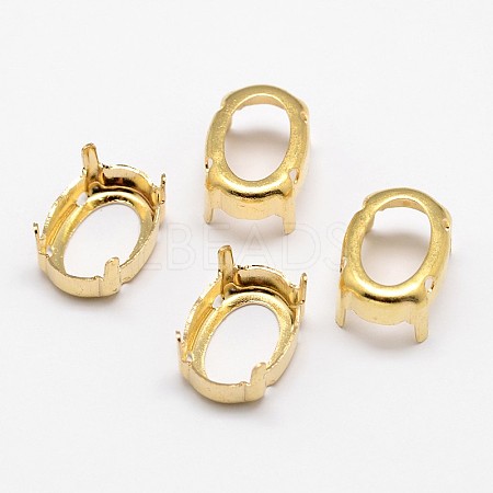 Oval Brass Sew on Prong Settings X-KK-N0084-A09-10x12G-1