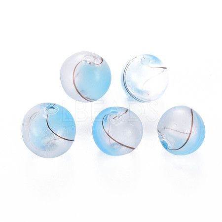 Transparent Handmade Blown Glass Globe Beads X-GLAA-T012-33B-06-1