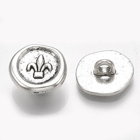 Tibetan Style Alloy Shank Buttons X-TIBE-31215-059AS-RS-1