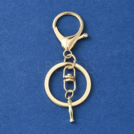 Alloy Initial Letter Charm Keychains KEYC-YW00006-09-1