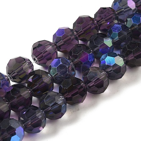Electroplate Transparent Glass Beads Strands EGLA-A035-T10mm-L15-1