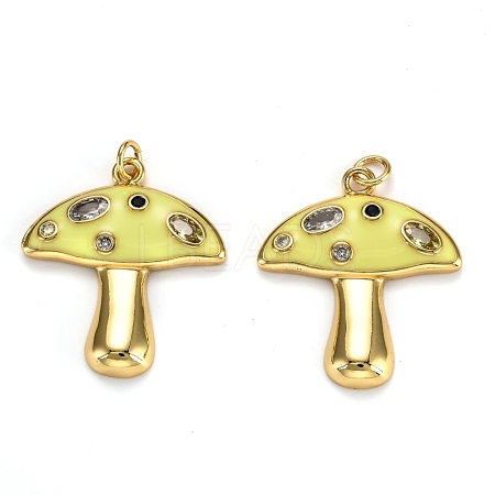 Autumn Theme Real 18K Gold Plated Brass Micro Pave Cubic Zirconia Pendants ZIRC-L100-019D-G-1