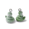 Animal Flocking Resin Pendants LS-RESI-A049-03D-2