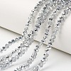 Electroplate Transparent Glass Beads Strands EGLA-A034-T8mm-M16-1