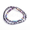 AB Color Plated Faceted Cuboid Electroplate Glass Beads Strands EGLA-F109-A08-2