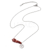 12Pcs 12 Styles Natural Gemstone & Constellation Pendant Necklaces NJEW-JN05084-5