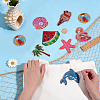 8Pcs 8 Styles Polyester Computerized Embroidery Patches PATC-PH0001-99-3