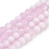 Frosted Crackle Glass Beads Strands GLAA-U001-8mm-M03-1