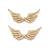 Brass Micro Pave Clear Cubic Zirconia Connector Charms KK-E068-VC029-2