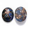 Assembled Synthetic Imperial Jasper and Bronzite  Cabochons G-R457-01B-2