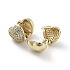 Heart Brass with Cubic Zirconia Hopp Earrings EJEW-Q811-26G-2