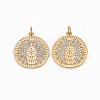Brass Micro Pave Clear Cubic Zirconia Pendants KK-S356-682-1