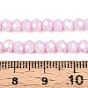 Anti-Tarnish Electroplate Rondelle Glass Beads Strands X-EGLA-T021-4mm-17-03-4