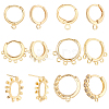   10Pcs 2 Style Brass Huggie Hoop Earring with 2Pcs Ring Stud Earring Findings KK-PH0002-84-1